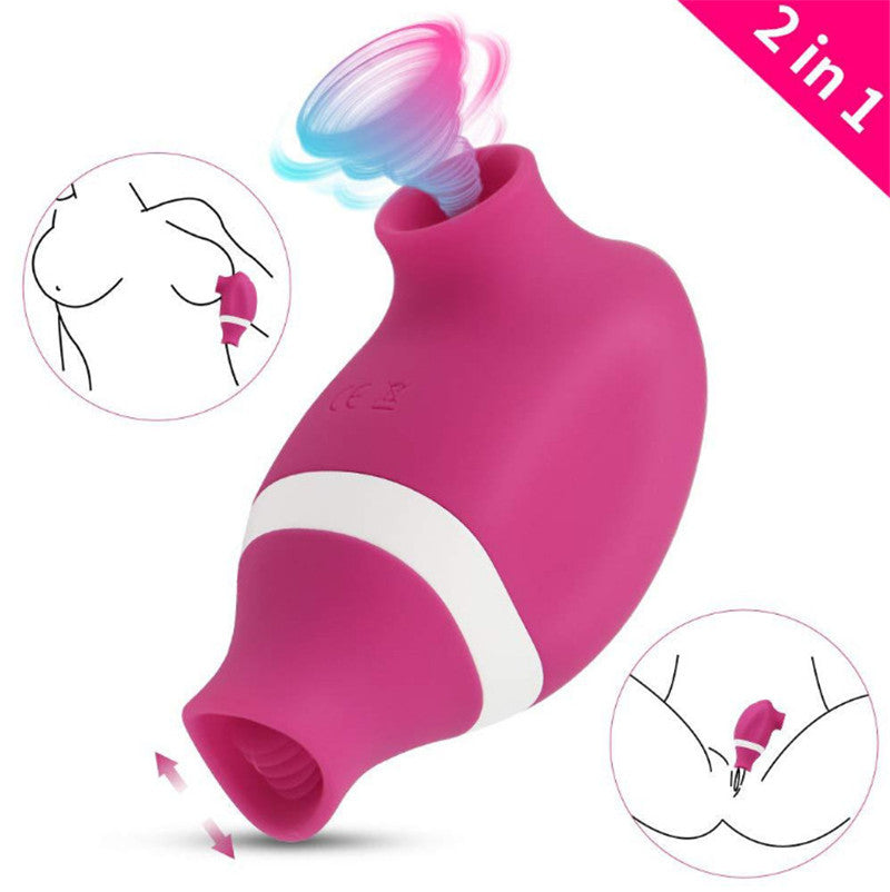 Tongue Licking and Sucking Vibrating Egg Erotic Female Masturbation Device