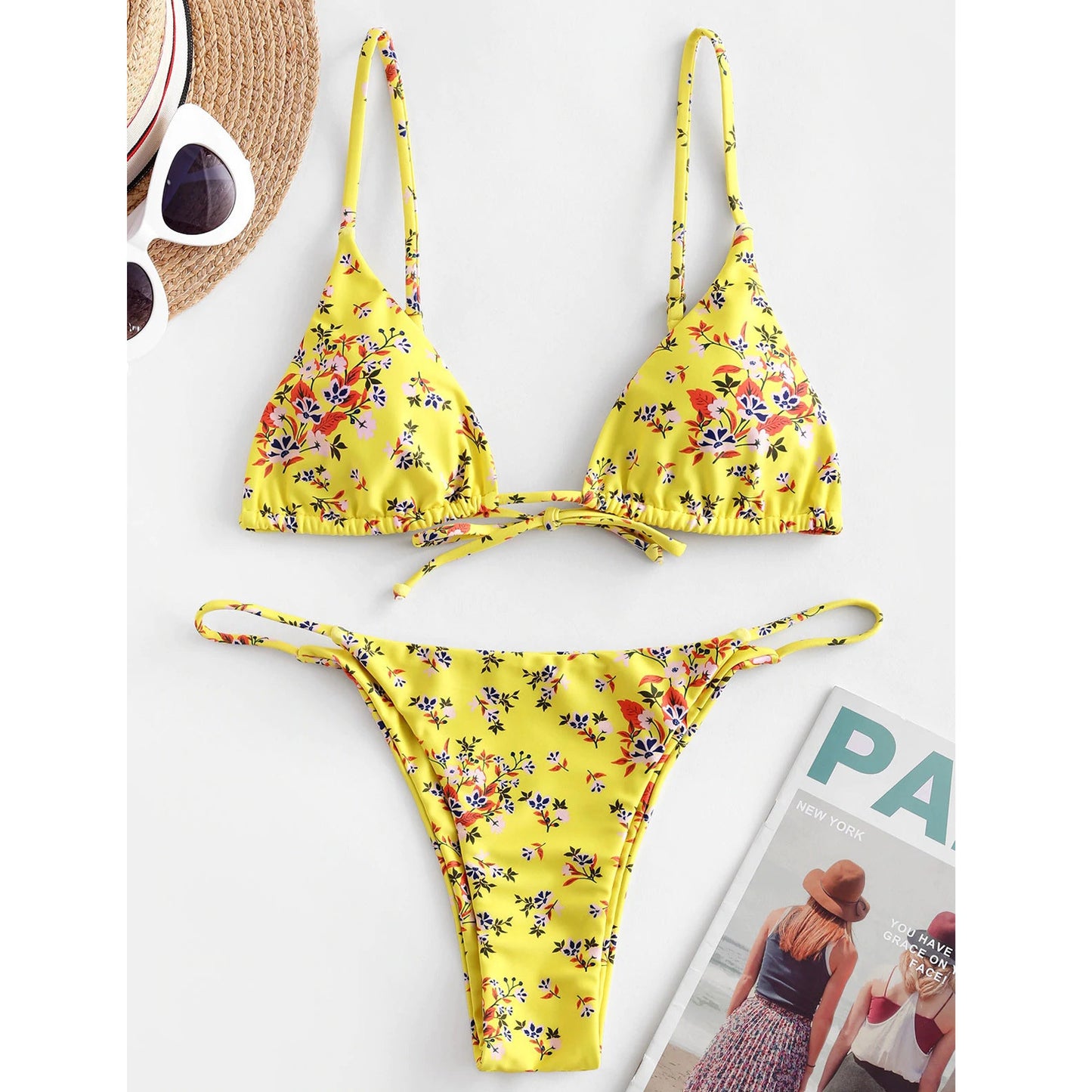 Ensemble bikini sexy tie-dye à licou