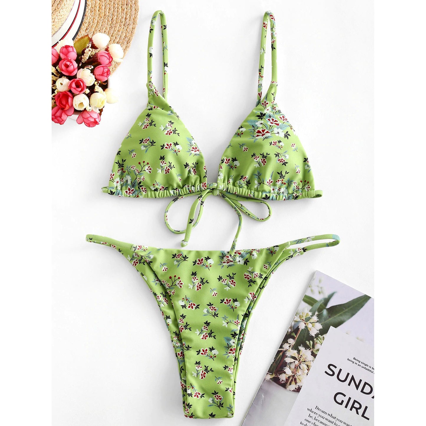Ensemble bikini sexy tie-dye à licou