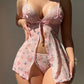 Sexy Floral Sheer Mesh Pure Lace Strap Sexy Lingerie Suit