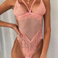 Women Teddy Hot Erotic Dress V-neck Underwear Transparent Lace Mesh Sheer Lenceria Babydoll Costumes Bodysuits