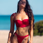 Sexy split hard wrapped floral bikini