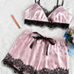 Hot Sale Sexy Lingerie Sexy Lace Split Pajamas Set
