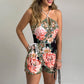 All Over Printed Sexy Halterneck Jumpsuit