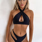 Sexy Leopard Print Hollow Bandage Bikini