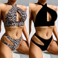 Sexy Leopard Print Hollow Bandage Bikini