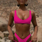 Sexy bandage bikini in solid color
