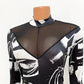 Printed Sexy Skinny Mesh Stitching Jumpsuit