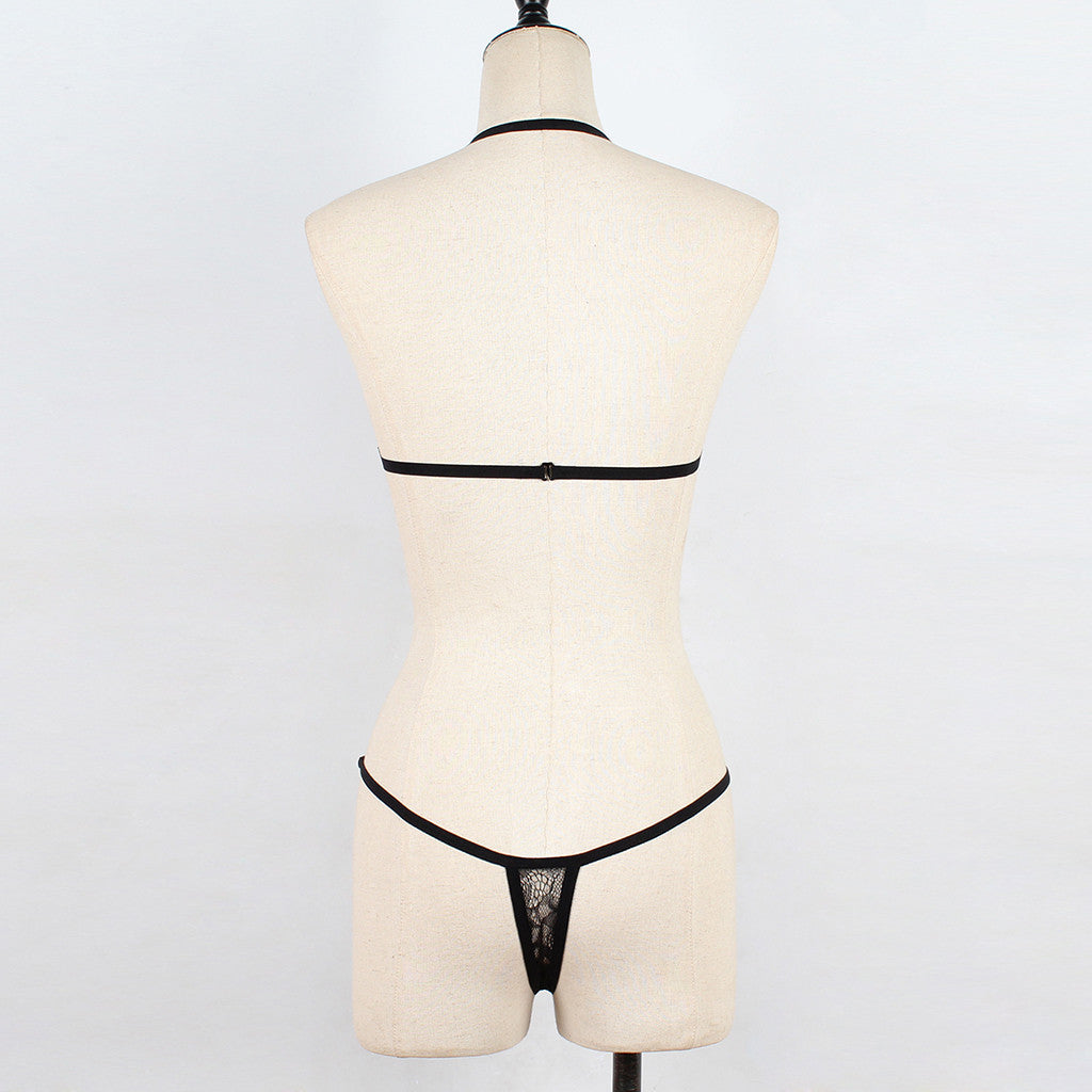 Girls sexy perspective hollow Underwear Set