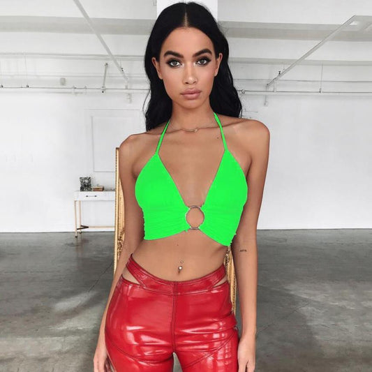 Women's new sexy hanging neck ring