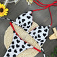 Heart Printing Sexy Backless Split Swimsuit