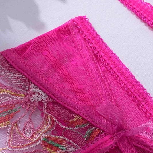 New Debut Lace Steel Ring Embroidered Straps Erotic Underwear