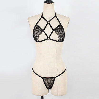 Girls sexy perspective hollow Underwear Set