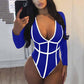 Beach sexy print one-piece swimsuit