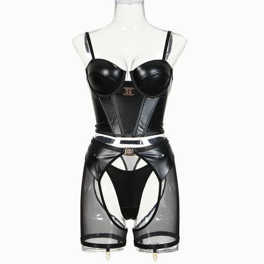 Sling Underwear Suit Sexy Mesh Sexy Three-piece Set