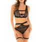 Black Erotic Lingerie Hollow Lace Thong