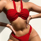 Bikini Swimwear Female Sexy Solid Color