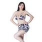 Cow Printed Sexy Bundled Split Suit