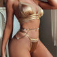 Lace Cross Bra  Erotic Lingerie Heavy Craft Metal Chain Erotic Suit
