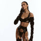 Lingerie Leather Patent Leather Seductive Set