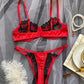 Valentine's Day Multi-color Hot Mesh Embroidery See-through Lingerie