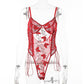 Sexy Erotic Lace Underwear Butterfly Embroidery Shaping Bodysuit