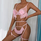 Pompons Pleated Skirt See-through Comfortable Mesh Lingerie Set
