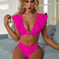 Split swimsuit sexy special metal