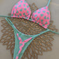 Heart Printing Sexy Backless Split Swimsuit