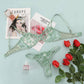 European And American Women's Crochet Lace Perspective Bow Lingerie