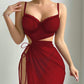 Halter Midriff-baring Top With Slit Skirt Sexy Lingerie For Women