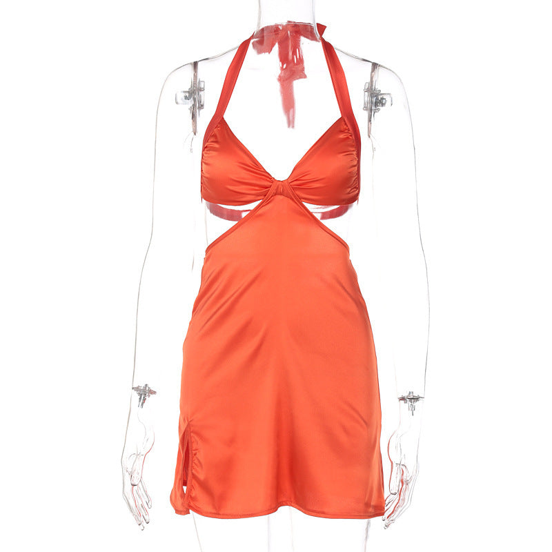 Women's Strappy Halterneck Sexy Slim Dress