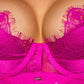 Lace Rose Red Underwire Erotic Two-piece Set