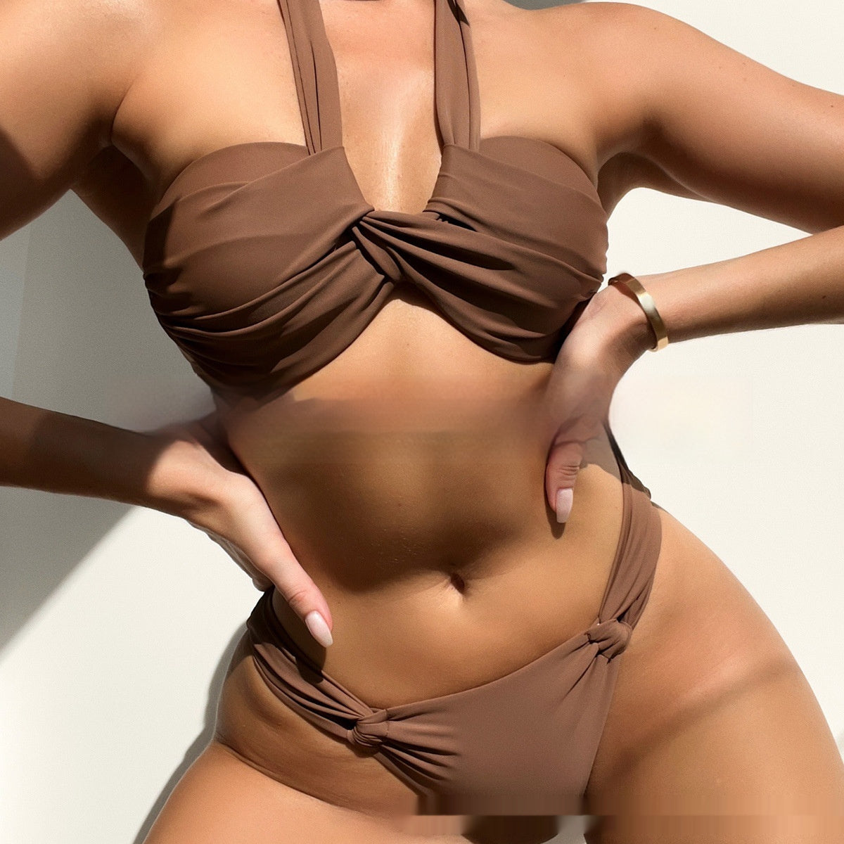 Bikini Swimwear Female Sexy Solid Color