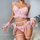 Fashion Embroidered Lace Underwear Backless Hollow Out Lingerie Suit