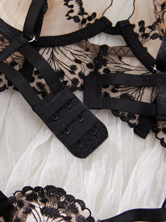 Mesh Lace Sexy French Underwear Suit