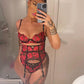 Ladies Fashion Lace Red Lingerie Set